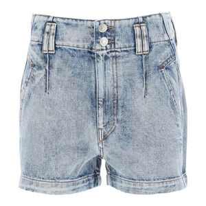 NWT Isabel Marant Etoile Tihiana Denim Shorts - High-Waisted Faded Light Wash